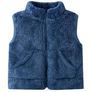 Gilet Bebe Polaire Fille sans Manches Fourrure Veste, Laine Couleur Unie Blouson Mode Manteaux Enfant Garcon, Gilet sans Manches avec Poches, Doux Chaud Manteau Ado Fille (tangksye, neuf)