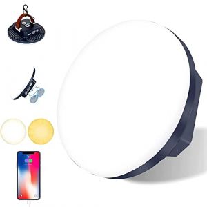 Lanterne Camping LED Rechargeable, Lampe Camping 60W Puissante 2500LM Dimmable,16500mAh Batterie Eclairage 3 Modes, Etanche Portable Suspendue, pour Camping, Bricolage, Secours, Garage, Cave (Iodoo-EU, neuf)