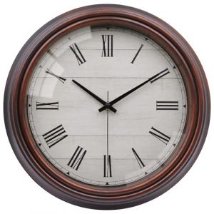 VIKMARI Vintage Horloge Murale, 30cm Marron Chiffres Romains Horloge, Silencieuse Pendule Murale pour Salon Cuisine Chambre &agrave; Coucher Bureau Salle de Bain (YOUTONG FR, neuf)