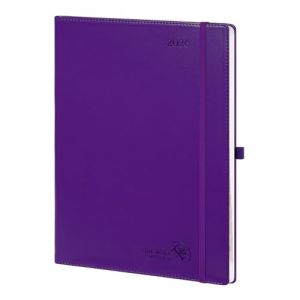 POPRUN Agenda 2026 Semainier A4 Grand Format 29,7 x 21 cm en Fran&ccedil;ais - Couverture Souple en PU Cuir, Intervalles de 15 minutes, D'Jan 2026 &agrave; D&eacute;c 2026, Papier 100 g/m&sup2;, Pourpre (Time Works Wonders, neuf)