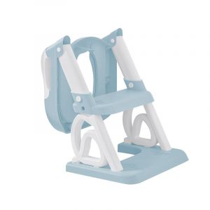 Toilette Enfant, Réducteur WC avec Marches, IN I Toilette Pot WC Bebe Antidérapante Adaptateur Toilette Enfant Bébé de Siege Reducteur, Réglable en Hauteur et Pliable, PVC (bleu) (Hechheu, neuf)