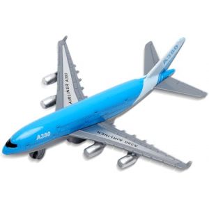 UOCAI Jouet d'avion Airbus A380 - Mini mod&egrave;le d'avion en m&eacute;tal avec fonction de retrait pour enfants &agrave; partir de 3 ans - Airplane pour enfants - Parfait comme jouet d'a&eacute;roport et cadeau (14 cm de (dixunting, neuf)
