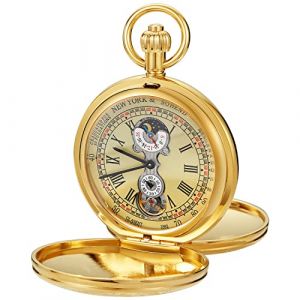 Tiong Montre &agrave; gousset m&eacute;canique double coque pour homme Motif clair de lune romain, Mpw148-uk (mebeni-uk, neuf)