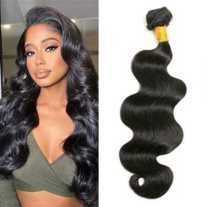 Tissage bresilien cheveux humain Ondulé Tissage cheveux naturels brésilien Ondulé meches bresilienne 1 Faisceaux Body wave Cheveux humain naturelles 10 pouces (Total 100g) (RuiBeiSai, neuf)