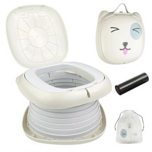 Skynzor Pot Bebe Toilette Pliable Voyage Portable avec Sac Poubelle et Sac de Rangement, Pot Enfant Toilettes, Pliante Toilettes pour Enfants pour Voyages Camping Voiture Plage Excursion(Gris) (URSACHE STORE S.R.L., neuf)