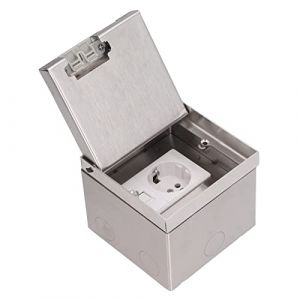 Bo&icirc;te de sol ajustable, AC250V 4000W 16A Bo&icirc;te &eacute;lectrique de sol avec couvercle, Couvercles de prise de sol Bo&icirc;te d'acc&egrave;s au sol, Kit de bo&icirc;te de sol encastr&eacute;e avec prise (Liwords, neuf)