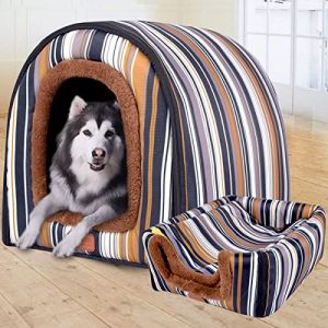 XWanitd Niche pour chien et chien de taille moyenne - Lit pour chien de taille XL pour soulager l'anxiété - Igloo doux pour l'hiver - Chaud - Lavable - 75 x 60 x 55 cm (XPnit, neuf)