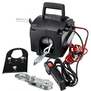 12V Treuil électrique avec moteur, Puissant 2000 Livres Mobile Treuil Electrique Winch pour Tirer les Bateaux, les Camions et Autres Objets Lourds (TTBDxxashop, neuf)