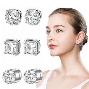 3 Paires 6mm Boucles d'Oreilles Homme Boucle Aimantée en Acier Inoxydable Magnétiques Fausse Boucle d'Oreille Femme Zircon Brillant Boucle d Oreille Homme Aimant Cadeaux Anniversaire Noël Valentin (VLAD SHOP ADV, neuf)