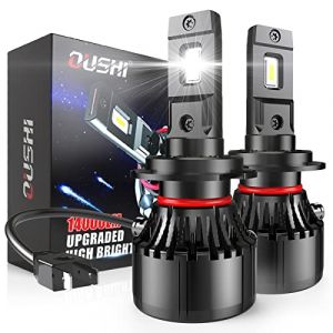 OUSHI Ampoule H7 LED, 70W 14000LM Par Paire Ampoules H7 LED Phares Pour Voiture 6000K Blanc X&eacute;non &eacute;tanche Kit De Conversion Ampoule (2 Pi&egrave;ces) (Qlight, neuf)