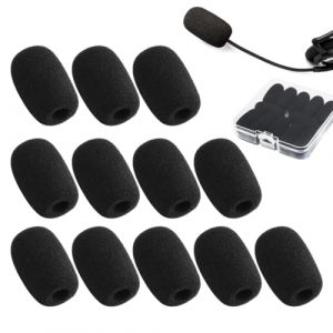 DORKIN Filtres anti-pop pour microphones, Lot de 12 bonnettes anti-pop noires pour microphone, id&eacute;ales pour les salles de classe, les salles de r&eacute;union et les interviews. (IOANA BEST CLOTHES, neuf)
