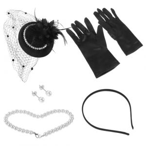 Gogogmee 1 Jeu accessoires des années 1920 fascinateurs pour les femmes tea party chapeaux fascinator pour femmes accessoires de thé pour femmes bandeau fascinateur Métal Black (Kolding Luo, neuf)