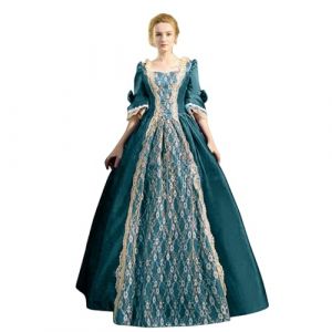 NAFING Robe de soir&eacute;e baroque Marie Antoinette XVIIIe si&egrave;cle Renaissance P&eacute;riode historique Robe bal victorienne Tenue de Soir&eacute;e M&eacute;di&eacute;vale (min-bmao, neuf)