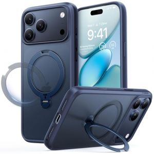 TORRAS 360&deg; Ostand Spin pour Coque iPhone 17 Pro [Support Magn&eacute;tique Rotatif 360&deg;] [Protection Militaire], [Finition Mate Antid&eacute;rapante et Antitraces] - Bleu Nuit (TORRAS Direct, neuf)