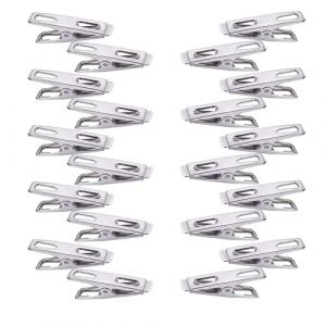 Pinces à Linge, 20 Pcs Pinces à Linge INOX, Pinces à Linge métal, Petites Pinces à Linge, Multifonctionnel Vêtements Pinces, Coupe-Vent et Antirouille, pour Serviettes, Chaussettes, Vêtements (Lmyzcbzl, neuf)