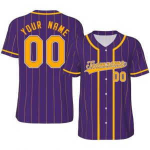 Maillot de Baseball Personnalis&eacute; Imprim&eacute; Nom Num&eacute;ro Chemises de Baseball Chemise &agrave; Boutons pour Hommes/Femmes/Jeunes S-4XL (Shender, neuf)