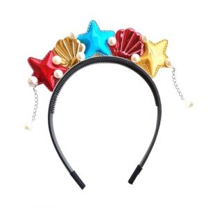 DEARMAMY -tête Thème Océan Sirène Étoile De Mer Accessoires Cheveux Fille Rouge Déguisement Fête Garçon Fille Plage Carnava (Liiane, neuf)