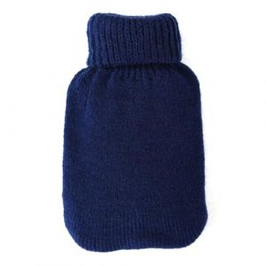 Chaufferette + Housse en tricot - Blanche - Bouillotte, chauffe-mains, coussinet chauffant, &laquo; Firebag &raquo;, bleu fonc&eacute; (b&uuml;tic de, neuf)