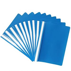 Netuno 10x chemise à lamelle bleu A4 dossier rapide chemise à levier en plastique classeur en plastique classeur rapide A4 chemise de présentation chemise avec couverture transparente (netuno, neuf)