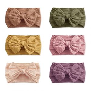 GIDWRIY 6 Pièces Lot Bandeau Noeud Bebe Fille,Bandeau Nylon Bebe éLastique,Bandeau Cheveux Bebe Fille Naissance,Bandeau Turban Bebe,Baby Headbands,Baby Hair Band,Serre Tete Fille Bebe Accessoire (GOLDEN COVE 2025, neuf)