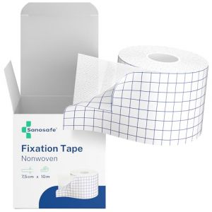 Sanosafe® Sparadrap médical rouleau 7,5 cm x 10 m | Bande adhésive médicale hypoallergénique | Rouleau adhésif blanc pour pansement & fixation | Usage professionnel et domestique – Peau sensible (Sanosafe®, neuf)