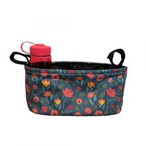 BundleBean - Organiseur de poussette - Sac de rangement pour poussette - Comprend une pochette &agrave; couches - Ajustement universel avec guidon de n'importe quelle poussette ou poussette (fleurs (BundleBean, neuf)