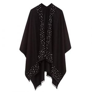 Melifluos Châle Wrap Poncho Ruana Cape Cardigan Chandail Ouvert devant pour l'Automne Hiver (PCP-11) (Don Panuelo, neuf)