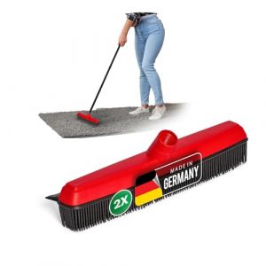 Novaliv - Lot de 2 balais en caoutchouc - Rouge - T&ecirc;te de balai sans manche - Balai &agrave; picots - Pour parquet, salon de coiffure - Poils en caoutchouc (AMP GmbH, neuf)