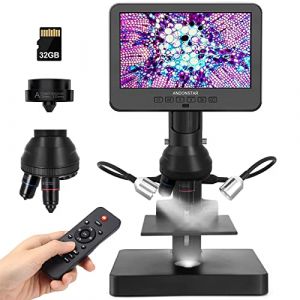 Andonstar AD246S-P Microscope numérique HDMI avec écran de 7'', Enregistrement vidéo UHD 4000x 3 objectifs 2160P, kit Microscope Biologique pour Adultes et Enfants (Andonstar digital microscope, neuf)