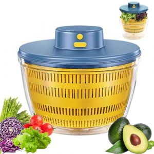 Essoreuse à Salade électrique, 4000 ML Grande Capacité Essoreuse à Salade Automatique, Déshydrateur pour Fruits et légumes avec Couvercle, séchage Rapide, Rechargeable par USB mixeur Salade (Bleu) (SUSUWang1300, neuf)