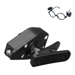 GHYJPAJK Mini lampe de lecture pour lunettes, lampe LED flexible universelle &agrave; clipser sur les lunettes, lampe de lecture de camping r&eacute;glable pour lunettes de s&eacute;curit&eacute; (Noir) (Liangji-EU, neuf)