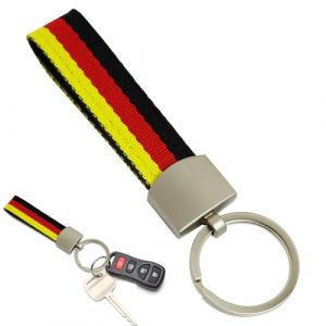 CAIHINIER Porte-clés drapeau de l'Italie et de l'Allemagne, porte-clés drapeau italien et allemand en toile et anneau en métal, pas facile à casser, mode inoxydable et résistant à la lumière (yiyiuk, neuf)