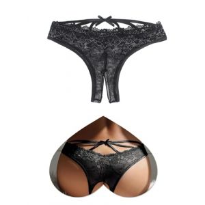 ohmydear String Sexy Ouverte Tanga Femme Sexy Chic Dentelle Slip Grandes Tailles Transparent Panties Lingerie Tenue Hot sous-V&ecirc;tements (OHMYDEAR, neuf)