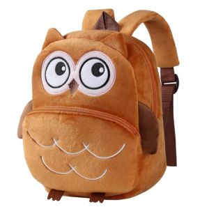 HAHASHOW Sac &agrave; Dos Enfant Gar&ccedil;on et Fille, Mignon Peluche Animaux Sac &agrave; Dos B&eacute;b&eacute; 2-4 Ans pour Cr&egrave;che, Maternelle, Voyagee (Hibou Brun) (xyylwl, neuf)