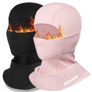 Cagoule d'hiver pour homme et femme - Coupe-vent - Chaude - Masque de ski - Cagoule de v&eacute;lo - Respirante - Pour moto, ski, sports de plein air, Noir + rose., taille unique (Blicount, neuf)