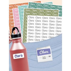 melu kids&reg; &Eacute;tiquettes autocollantes pour v&ecirc;tements & et autres objets (50 pi&egrave;ces) - Pas de repassage n&eacute;cessaire, &eacute;tiquettes personnalis&eacute;es et r&eacute;sistantes &agrave; la machine &agrave; laver - rose (MELU Kids, neuf)