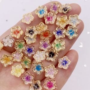 NITONAMI 50 pcs Résine Coloré 10mm Horloge Fleur Cristal Gem Flatback Applique DIY Scrapbook De Mariage pour Ongles Artisanat-Random mélangé (jingmenshizuotanshangmaoxiangongsi, neuf)