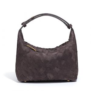 Luxueux sac besace en daim - Sac à bandoulière en cuir tissé avec intérieur spacieux, Couleur chocolat, 8in x 4in x 6in (qinyuanStop, neuf)