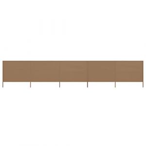 vidaXL Paravent 5 Panneaux Ecran de Plage Anti-Vent Abri de Plage Pare-Vue Coupe-Vent Camping Jardin Pliable Extérieur Tissu 600x160 cm Taupe (HyperRongCompany OÜ, neuf)