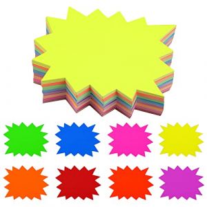 posionks 120 Pi&egrave;ces Autocollants de Prix vente &Eacute;tiquettes &Eacute;tiquettes de Prix en Papier pour les Magasins de detail Supermarch&eacute; Centre Commercial March&eacute; des L&eacute;gumes 8 Couleurs 16 x 12.4cm (JUN-H, neuf)