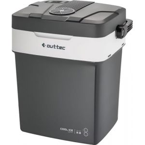 Glaciere Electrique 12v 220v 32L Outtec - glacière électrique Voiture, frigo Camping, glaciere a Compression, Mini glaciere Electrique, refrigerateur Camping Car, glaciere Voiture (Gris) (Nodium Group FR, neuf)