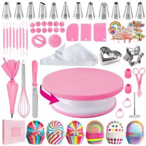 AZOMKER Kit Patisserie, Plateau Tournant Patisserie, Poche a Douille Patisserie, Ustensiles à Pâtisserie, Kit Patisserie Professionnel, Accessoire Patisserie (255 Pièces) (AZOMKER Direct Store, neuf)