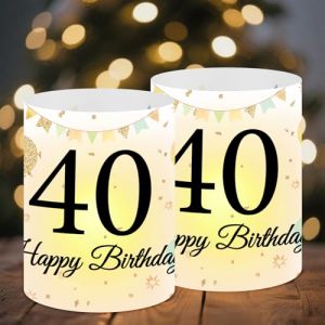 Lot de 12 Photophore Bougie Decoration Anniversaire Bougie 40 Ans Femme Decoration Pat Patrouille Anniversaire 40 Ans D&eacute;coration De Table pour Bougies Happy Birthday (OUchun, neuf)