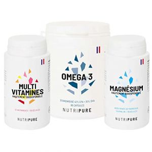 Nutripure | Pack Incontournables | Multivitamines, Magnesium Bisglycinate, Oméga 3 en Gélules | Compléments Alimentaires pour Sportifs | Santé et Bien-Être | 30 Portions | Fabriqué en France (NUTRIPURE, neuf)