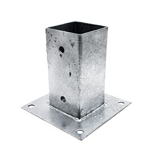 DOJA Barcelona | Support Poteau Bois | 4 Pied Poteau a Visser | 150x150x101x2 mm | Acier Galvanise | Support Poteau Carre pour Pergola Bois, Poteau pour Toile Ombrage, Carport Bois, Fixation Cloture (DOJA Barcelona, neuf)