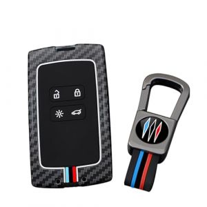 ontto Housse pour cl&eacute;s de voiture Compatible avec Renault Cartes-cl&eacute;s 4/5 E-Tech Clio 5 Captur Scenic M&eacute;gane 4 Austral Koleos Zoe Kangoo Arkana Housse de protection en m&eacute;tal structur&eacute; &agrave; 4 boutons, 4 (Ontto, neuf)