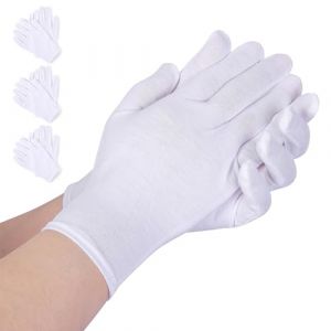 AovYoo 3 Paires Gant Coton Blanc Hydratants Eczema, Gants de Travail Minces Contre N&eacute;vrodermite, Gants Protection l'ecz&eacute;ma pour Peau S&egrave;che et Sensible (AovYoo flagship store, neuf)
