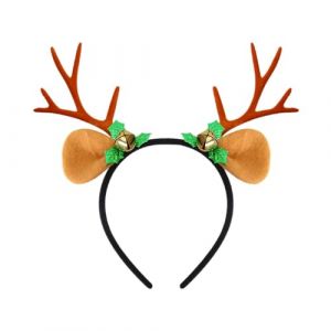 Bandeau en bois de renne, bandeau de renne de Noël,Cerceau de cheveux en bois de vacances - Cerceau de cheveux en bois de cerf pour et adultes, fournitures de fête pour Costume d'halloween et de noël (fuyuzi, neuf)