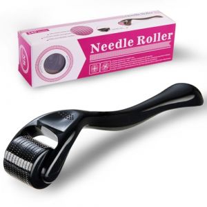 Derma Roller pour Repousse des Cheveux et Barbe 540 Micro-Aiguilles en Titane, 0,25mm Derma-Roller Rouleau Microneedling pour Visage, Réduction des Cicatrices et Rides, Soin de la Peau et Barbe (Zebrlan, neuf)