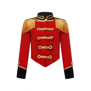 Yruioon Fille Vêtements De Cirque Ringmaster Cosplay Veste Cirque Blousons Avec Tassel Pour Carnaval Fête Journée Soirée Thème Noël Dompteuse 3-16 Ans Rouge 13-14 ans (Yruioon, neuf)